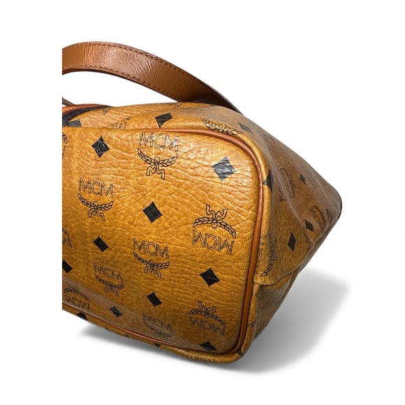 (MT45) MCM Brown and Orange Logo Tote - Picture 7 of 14